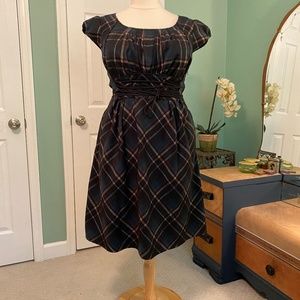 Plaid Corset Front Sheath Dress